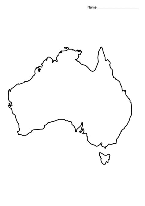 Australia Map Outline Printable