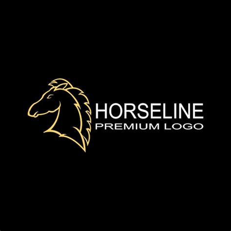 Premium Vector | Horse line art logo design