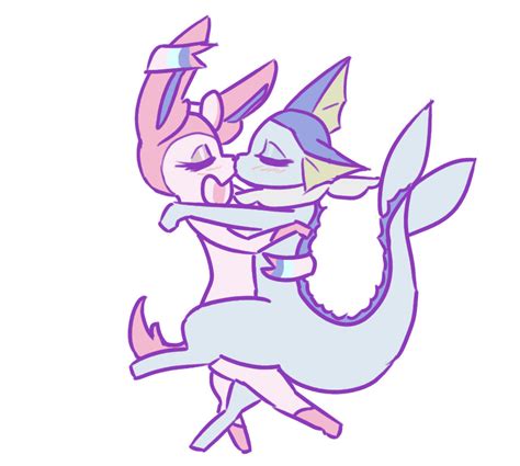 sylveon and vaporeon embrace by Fluor1te on DeviantArt