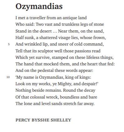 Ozymandias Key Quotes Flashcards | Quizlet