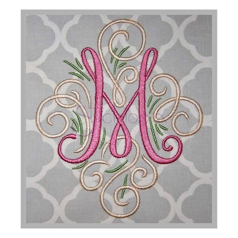 Machine embroidery font Adorn monogram | Stitchtopia
