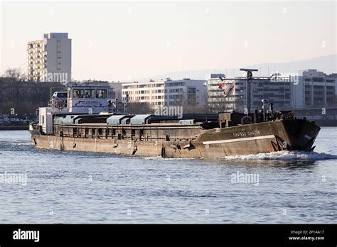 barges on the main, a river in germany Stock Photo - Alamy