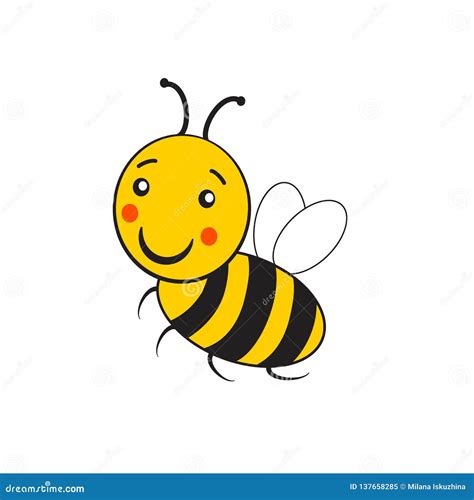 Cartoon Cute Bee.vector Illustration Isolated Stock Vector - Illustration of icon, yummy: 137658285