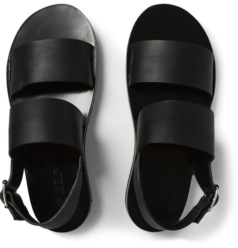 Marni Two-Strap Leather Sandals in Black for Men - Lyst