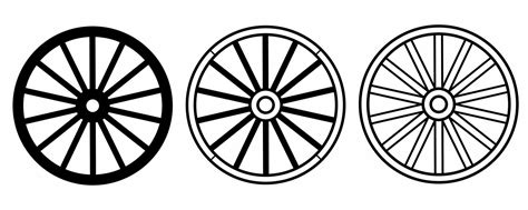 wagon wheel icon set isolated on white background 17741209 Vector Art ...