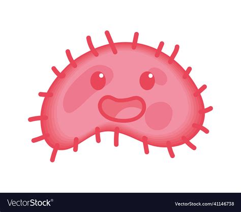 Bacteria microscopic cute Royalty Free Vector Image