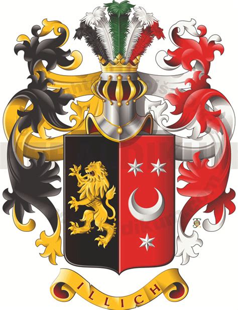 Emblazon of Coat of Arms of Noble Family Ilić – Heraldic Nebojša Dikić