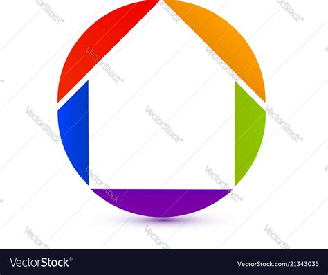 Colorful house logo Royalty Free Vector Image - VectorStock