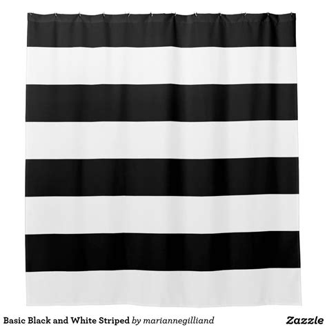 Basic Black and White Striped Shower Curtain | Zazzle.com | Elegant shower curtains, Striped ...