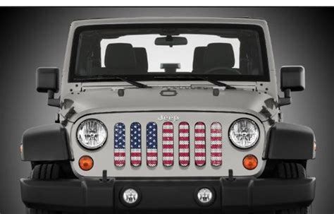 American Flag Jeep Grill (inserts american flag)