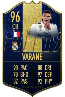 Raphaël Varane FIFA 19 Rating, Card, Price