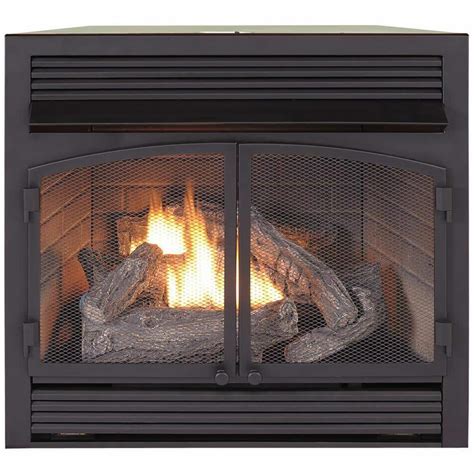 Duluth Forge Dual Fuel Ventless Gas Fireplace Insert - 32,000 BTU, T-Stat Control Model FDF400T ...