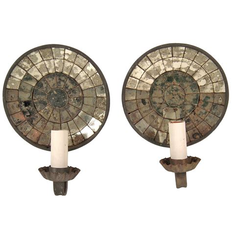 Pair of Mirror Backed Sconces, circa 1930s at 1stDibs