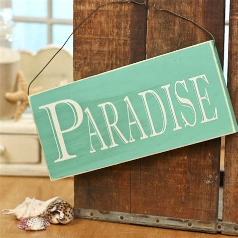 "Paradise" Wood Sign - Coastal Decor - Home Decor