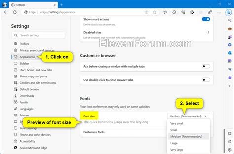 Change Font Size in Microsoft Edge | Windows 11 Forum