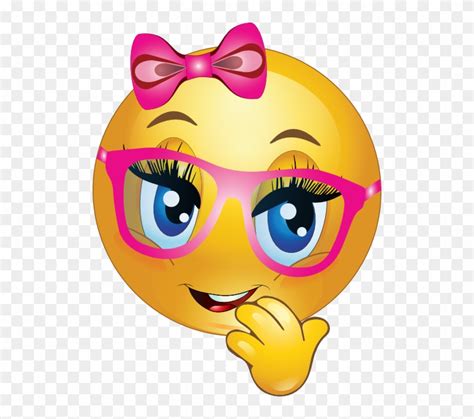 Clipart Girl Wearing Pink - Girl Emoji With Glasses - Free Transparent PNG Clipart Images Download