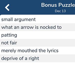 December 13, 2022 7 Little Words bonus puzzles answers