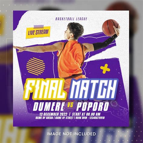 Premium PSD | Basketball tournament flyer