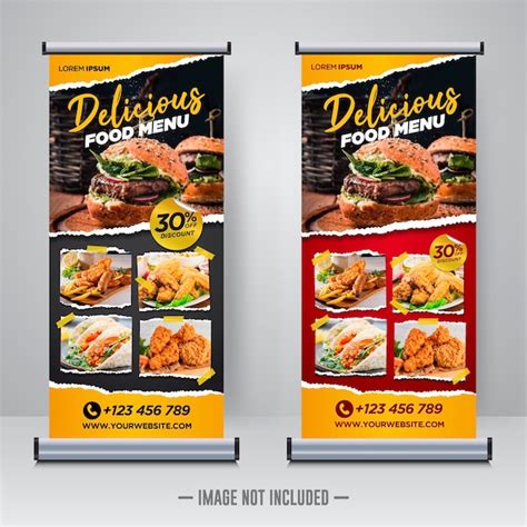 Premium Vector | Food and Restaurant roll up banner design template