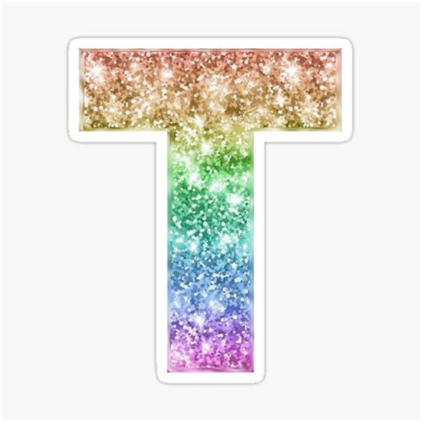 "Letter T colorful Glitter" Sticker for Sale by Funandchic | Redbubble