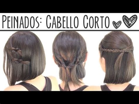 Peinados fáciles para cabello corto | Short hair hairstyles - YouTube