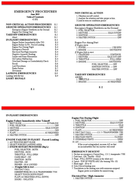 Ac Emergency Procedures c172 | PDF | Turbine Engine Failure | Runway