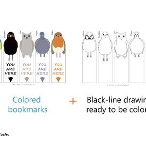 Printable Bird Bookmarks Cute Bird Bookmarks Garden Birds Instant ...