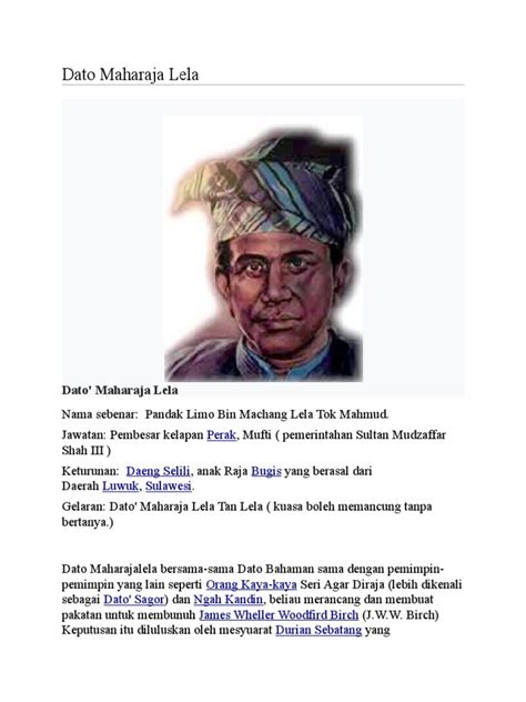 Dato Maharaja Lela | PDF