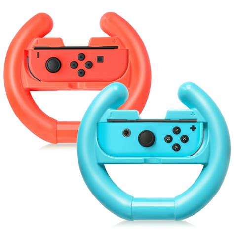 Nintendo Switch Joy-Con Steering Wheel Set of 2, TJS Gaming Racing Accessories for Mario Kart ...