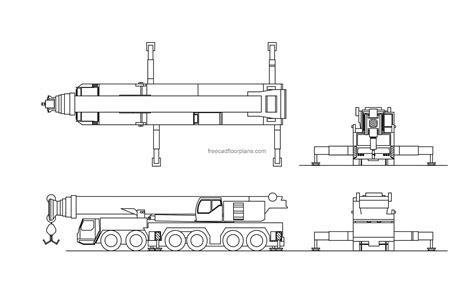 Liebherr Mobile Crane LTM 1250, Autocad Block - Free Cad Floor Plans