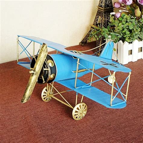 Large Iron Wings Airplane Model Metal Craft Vintage Aircraft Decor Toy Gift for Home Office ...