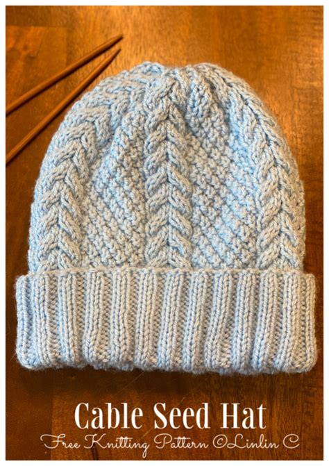 Seed Stitch Ribbed Hat Free Knitting Patterns - Knitting Pattern Easy ...