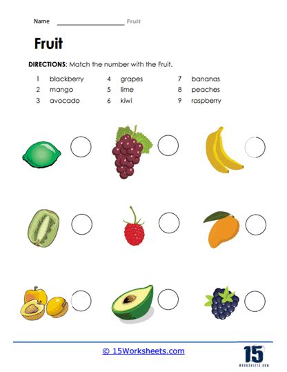 Fruit Worksheets - 15 Worksheets.com