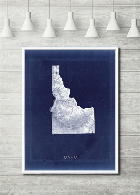 Idaho Relief Map Reprint, Vintage Idaho Map Reprint 6 Large/xl Sizes up ...