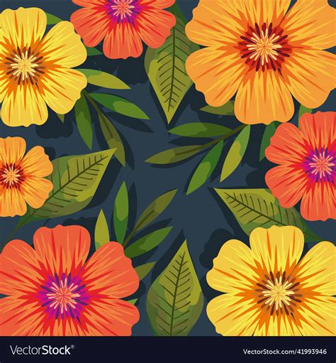 Spring flowers frame Royalty Free Vector Image