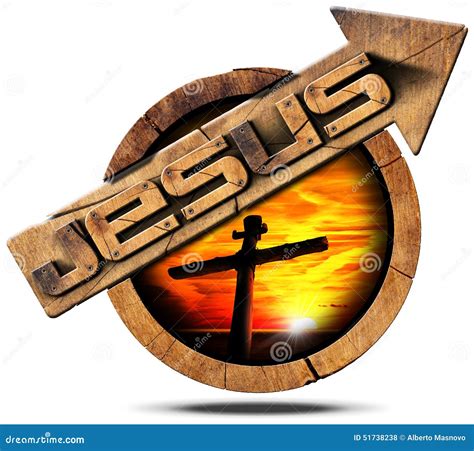 Jesus - Wooden Symbol With Cross Royalty-Free Stock Photo ...