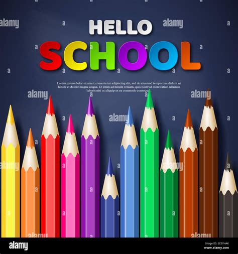 Hello school typography design Stock Vector Image & Art - Alamy