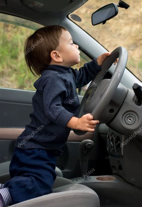 Little boy driving a car — Stock Photo © lanakhvorostova #2250792