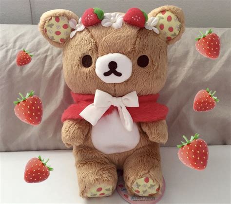 Strawberry Rilakkuma in 2022 | Rilakkuma plushie, Kawaii plushies, Cute ...