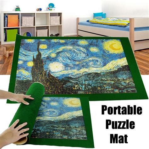 Puzzle Mat Roll Up Puzzle Pad Blanket Storage Felt Mat Set Puzzles Saver Fits Up to 1000 Pieces ...