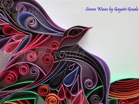 Serene Waves: Quilled Calligraphy - "PARTH"