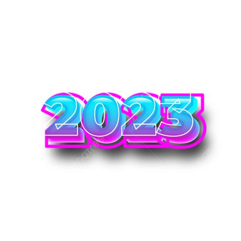 Neon Effect 2023 Font, Neon Effect, 2023 Font, Light PNG and Vector with Transparent Background ...