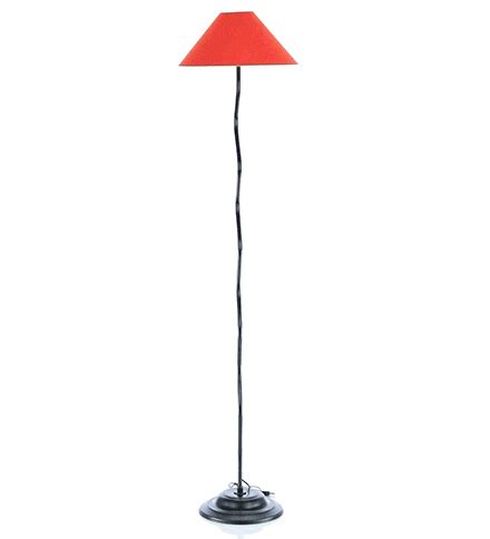 Buy Orange Fabric Shade Floor Lamp with Black Base by Tu Casa Online ...