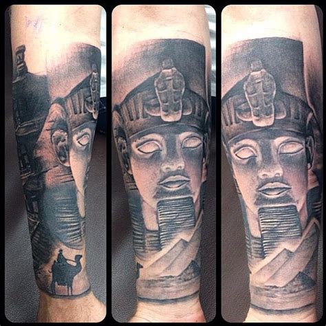 Sphinx tattoo - part of a landmarks sleeve in progress by Greg Kun, Black Heart Tattoo Studio ...