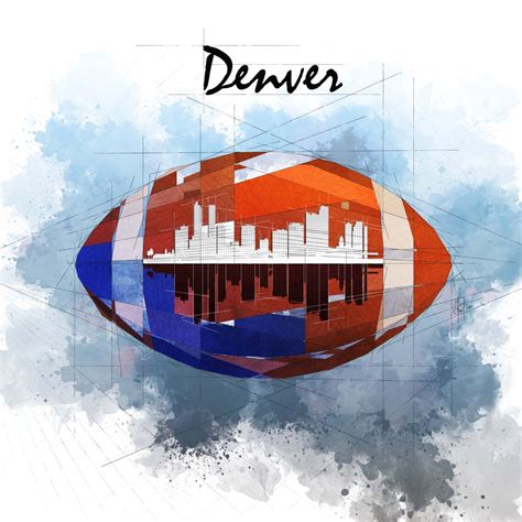 CANVAS PRINT Abstract Denver Skyline Broncos Football Art | Etsy