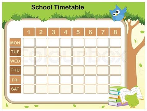 Timetable Templates For School in Excel Format | School timetable, Timetable template, Printable ...