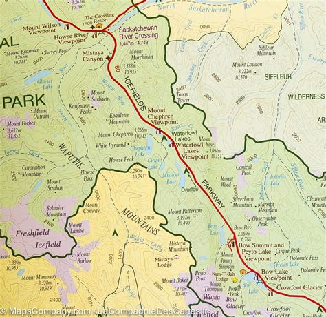 √ Banff National Park Tourist Map