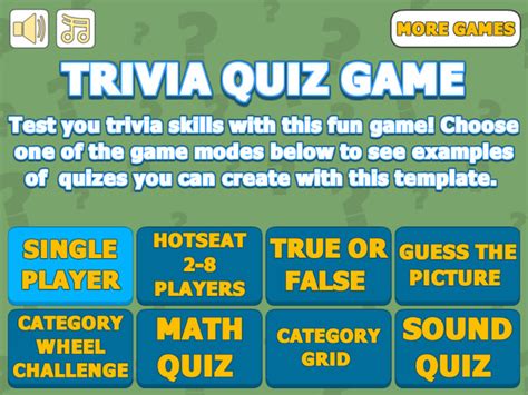 Trivia Quiz Game Template