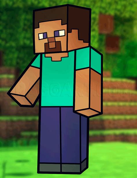 How to Draw Steve from Minecraft, Minecraft Steve | Leer tekenen, Tekenen, Beschilderde steentjes