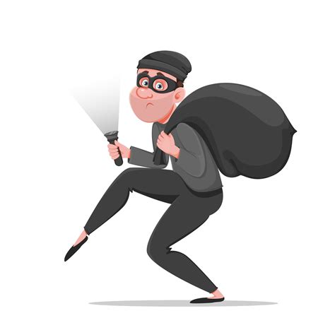 Cartoon thief walking carefully Funny burglar 2406639 Vector Art at Vecteezy